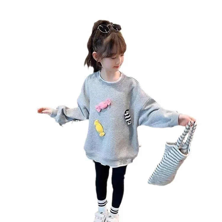 Girls Sweatshirt 2026 New Children Spring Candy Hoodies Kids Autumn Casual Long-sleeved Tops Baby Girl Fashion Clothing Coats