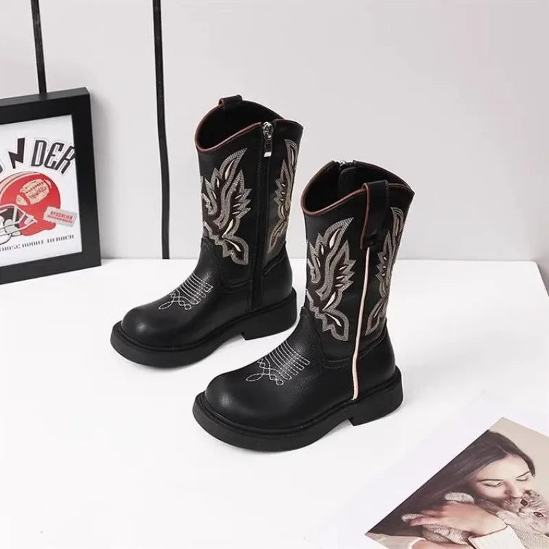 Zapatos Niña Girls Boots Waterproof Cowboy Boots Childrens New Fashion Short Anti Slippery Boot Thick  Boot Kids Boot Botas Niña