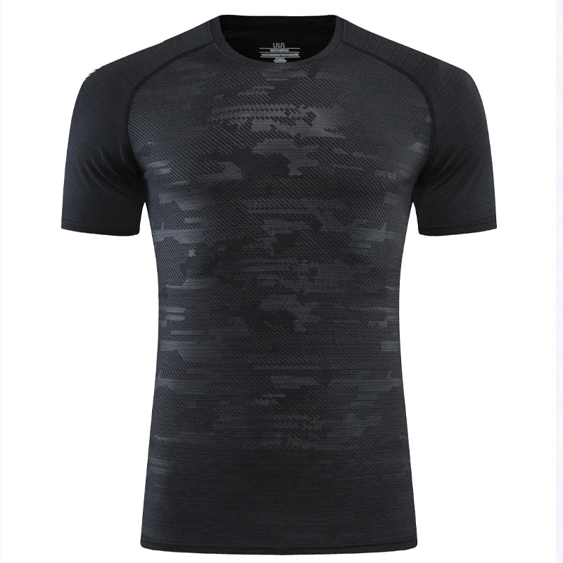 Men Sport T-shirts Quick Dry Breathable Workout Short Sleeve Prints Running Gym Sportswear Tee Jogging Shirts Fitness Tees