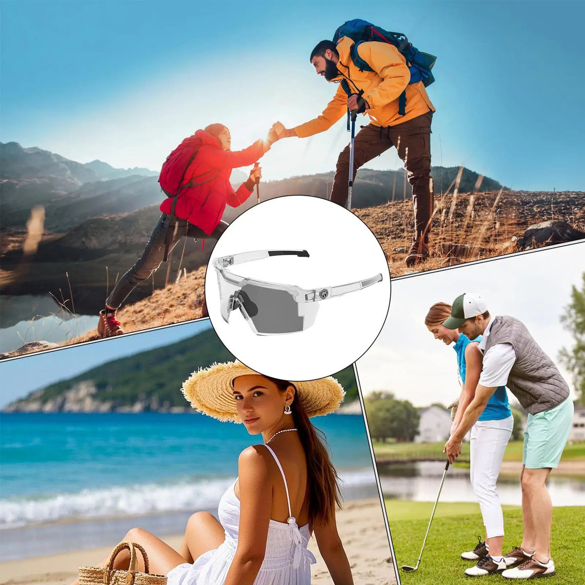 Safety Sunglasses for Men Photochromic UV Protection Eyewear Polarized Work Sunglasses for Men for Driving Fishing Cycling