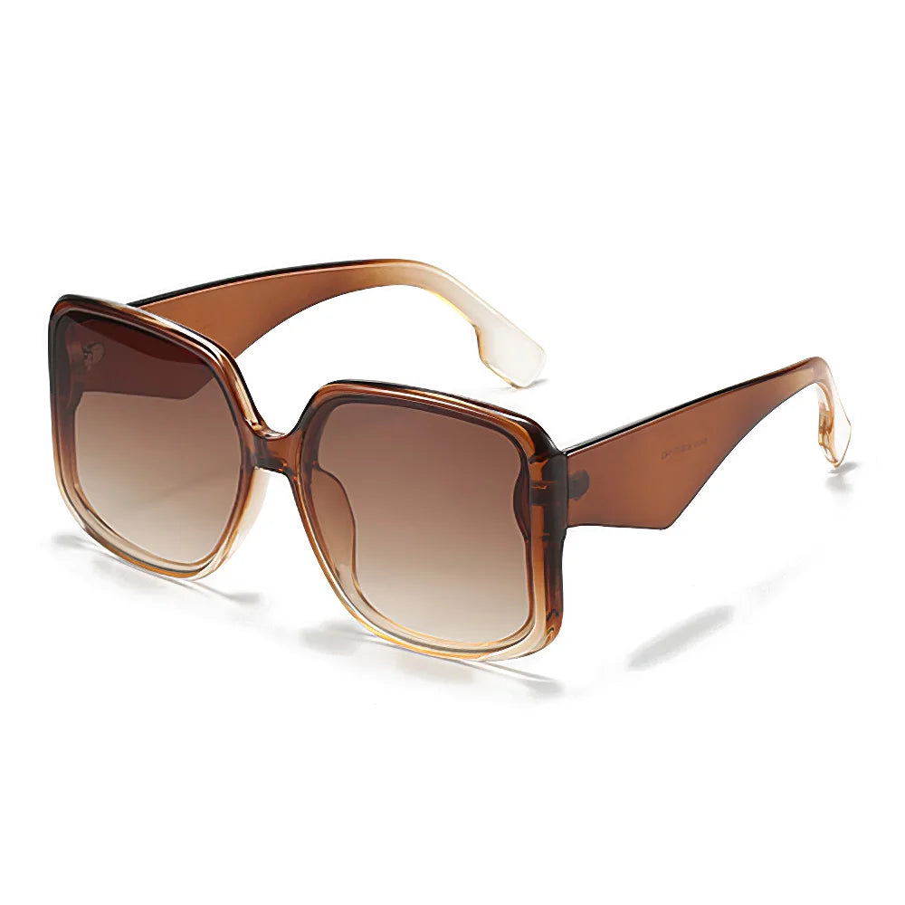2025 New In Sunglasses for Women Unique Double Frame Design Sunglasses with Oversized Frame and Gradient Lenses UV400
