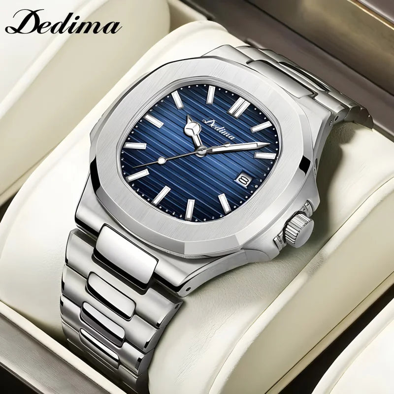 Men Quartz Watch High end Fashion  Male Business Wristwatch Ultra Thin Steel Band Waterproof Luminous Quartz Watches Boy Gifts