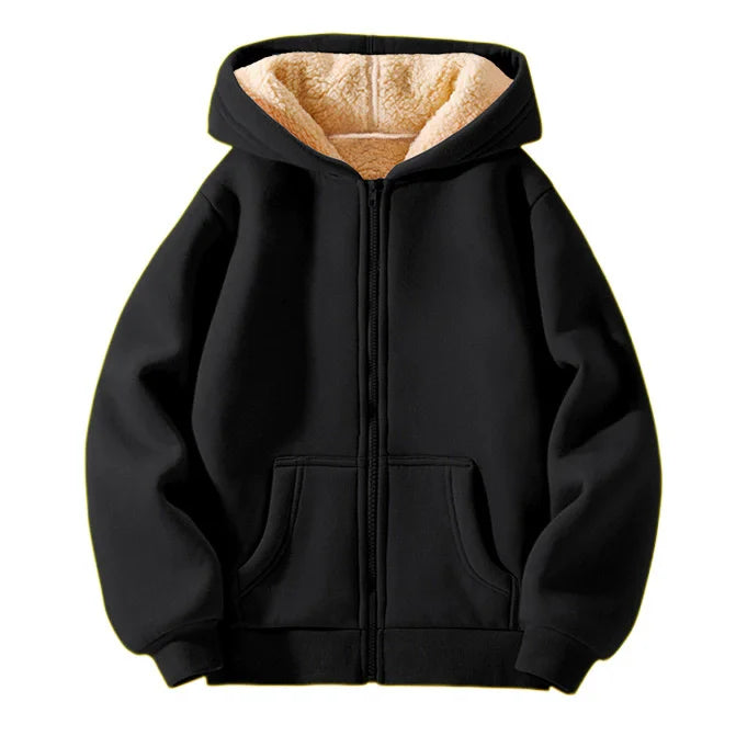 Thicken Girls Jackets Plush Velvet Fur Collar Kids Coats Children's Winter Warm Hooded Outerwear Teenager Fashion Padded Parka