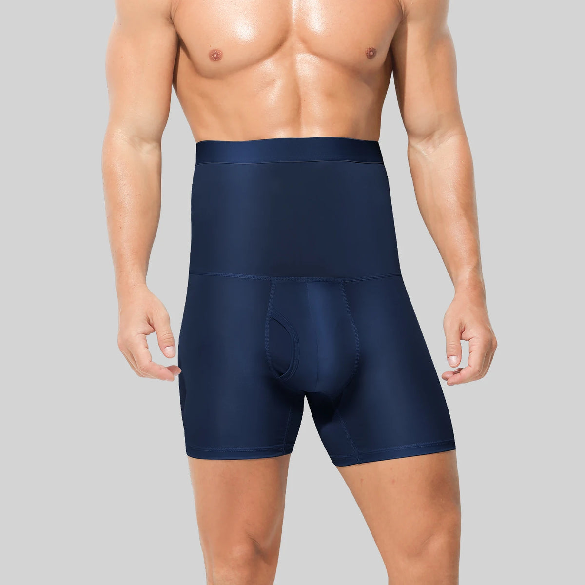 Men's sports underwear: high-waisted, belt-curving, plus-size, lengthened, anti-leg chafing, waist-protecting, flat-cut shorts