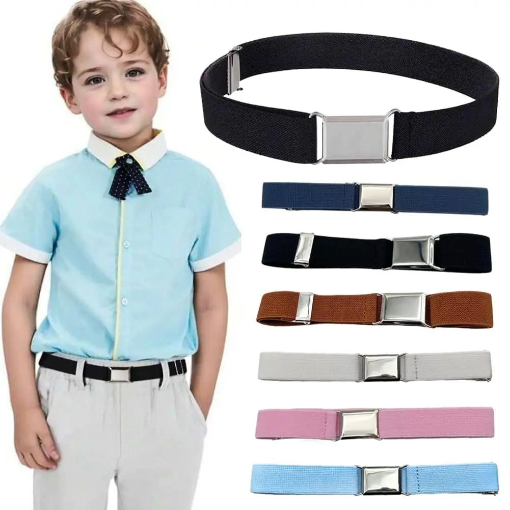 1PCS Adjustable Elastic Kids Belt Solid Color Stretch Waist Belt For Boys Girls Toddler Uniform Pants Belt Comfortable