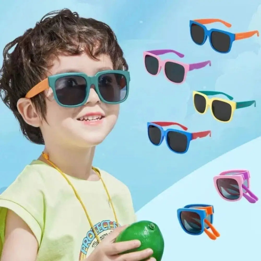Fashion Square Frame Kids Sunglasses Fashion UV 400 Outdoor Foldable Sunglasses Children Eyewear for Toddler Boys and Girls
