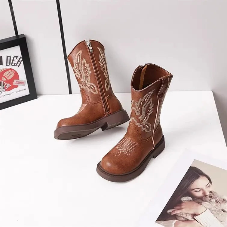 Zapatos Niña Girls Boots Waterproof Cowboy Boots Childrens New Fashion Short Anti Slippery Boot Thick  Boot Kids Boot Botas Niña