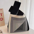 Fashion Handmade Knit Handbags Women Mini Knot Wrist Bag Korean Casual Tote Bag Reusable Shopping Bags