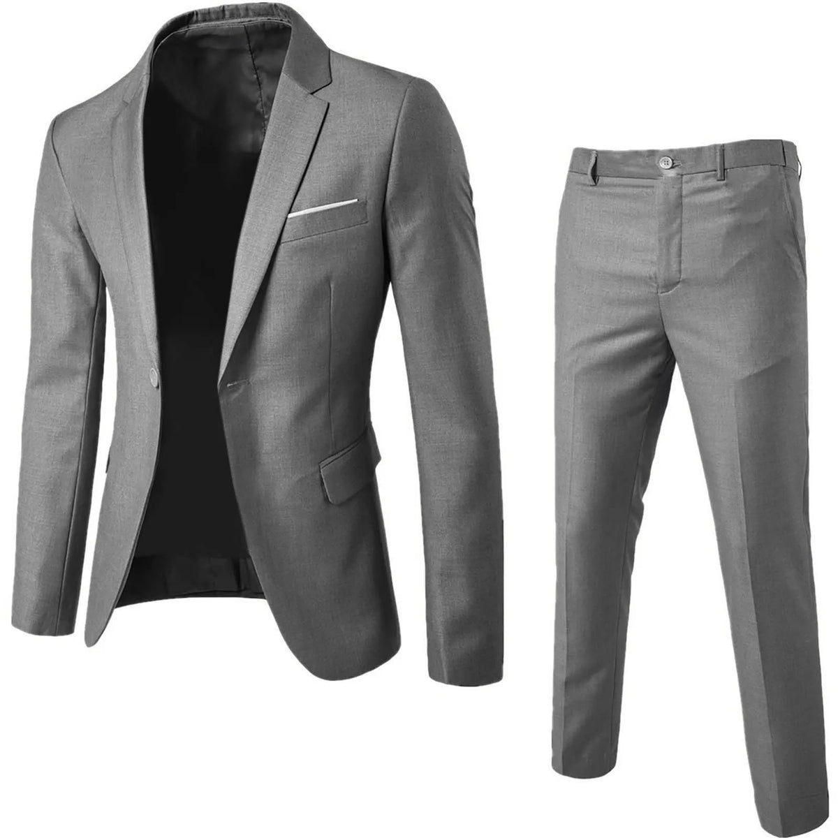 Luxury 2 piece men s wedding suit fashion men s slim solid color business office suit sets large size men pants
