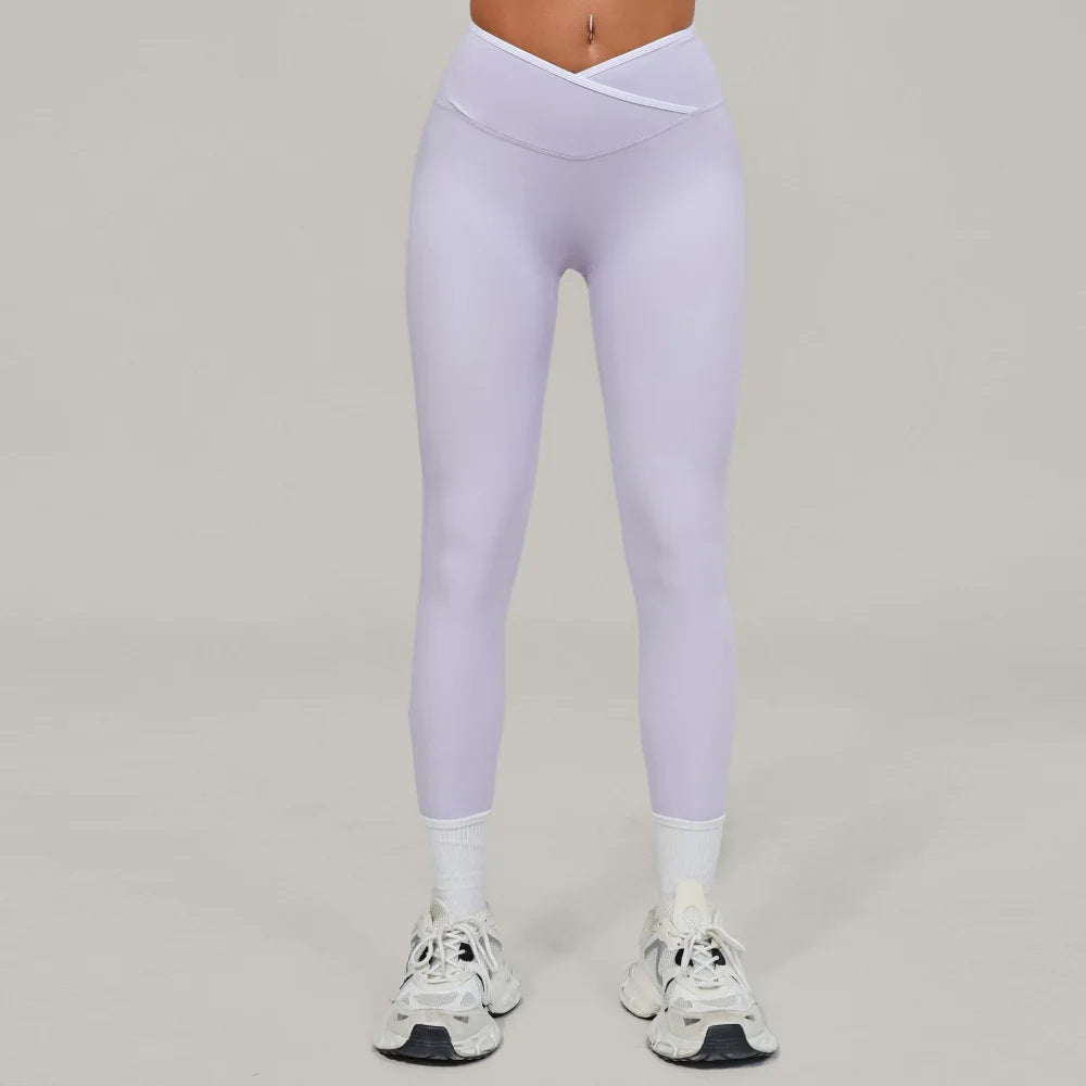 Women's High Waist Yoga Leggings Sports Pants Solid Color Gym Workout Leggings Training Jogging Tights Running Push Up Leggings