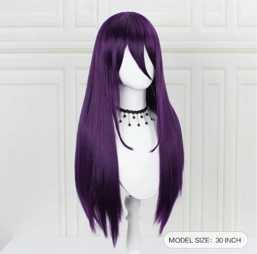 Women Anime Game Doki Doki Literature Club Yuri Monika Natsuki Sayori DDLC Long Straight Wig Party Synthetic Cosplay Wigs