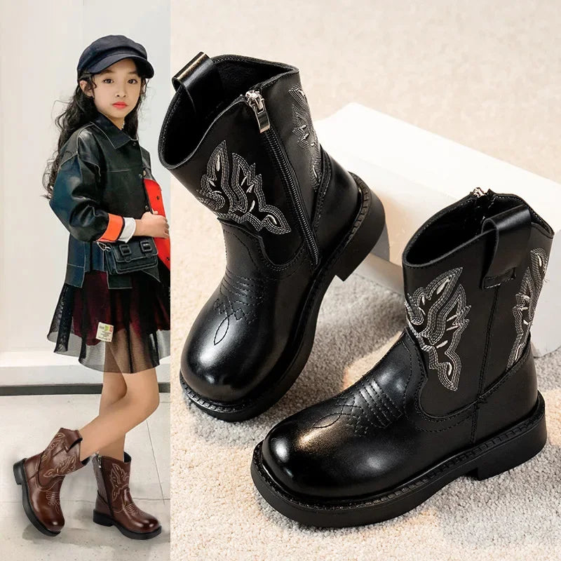 Botas Niña Girls Boots Waterproof Cowboy Boots Childrens New Fashion Short Anti Slippery Boot Thick  Boot Kids Boot Zapatos Niña