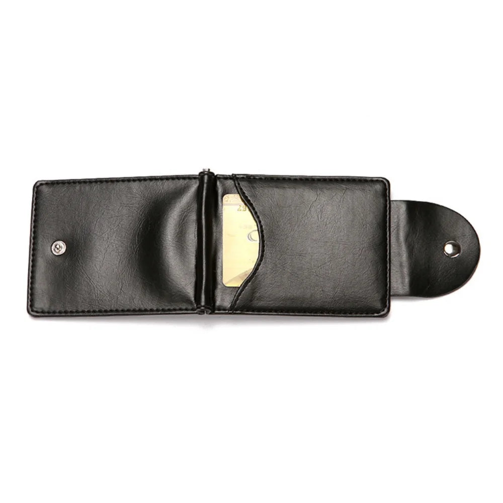 1 Men's Fashionable Wallet, Creative Card Holder, Men's Work Id Flip Cover with Clasp, Dollar Bill Clip