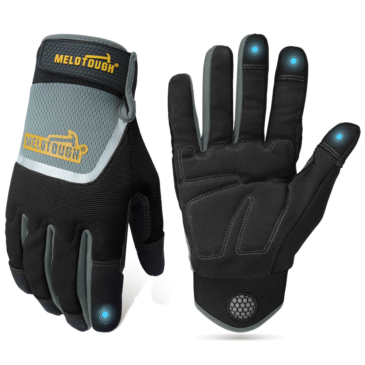 Work Gloves for Men Women,Heavy Duty Mechanic Gloves for Garden Yard Warehouse,Breathable Touch Screen Working Gloves