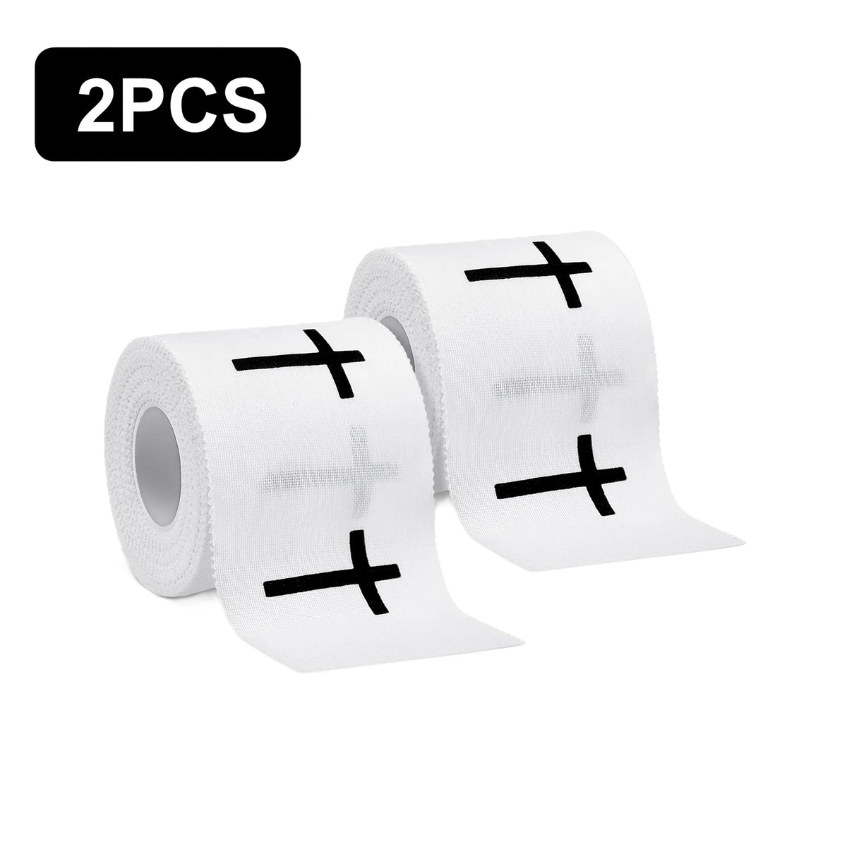 2pcs "+" Sports Wristbands | White Athletic Tape for Gym, Football and Baseball