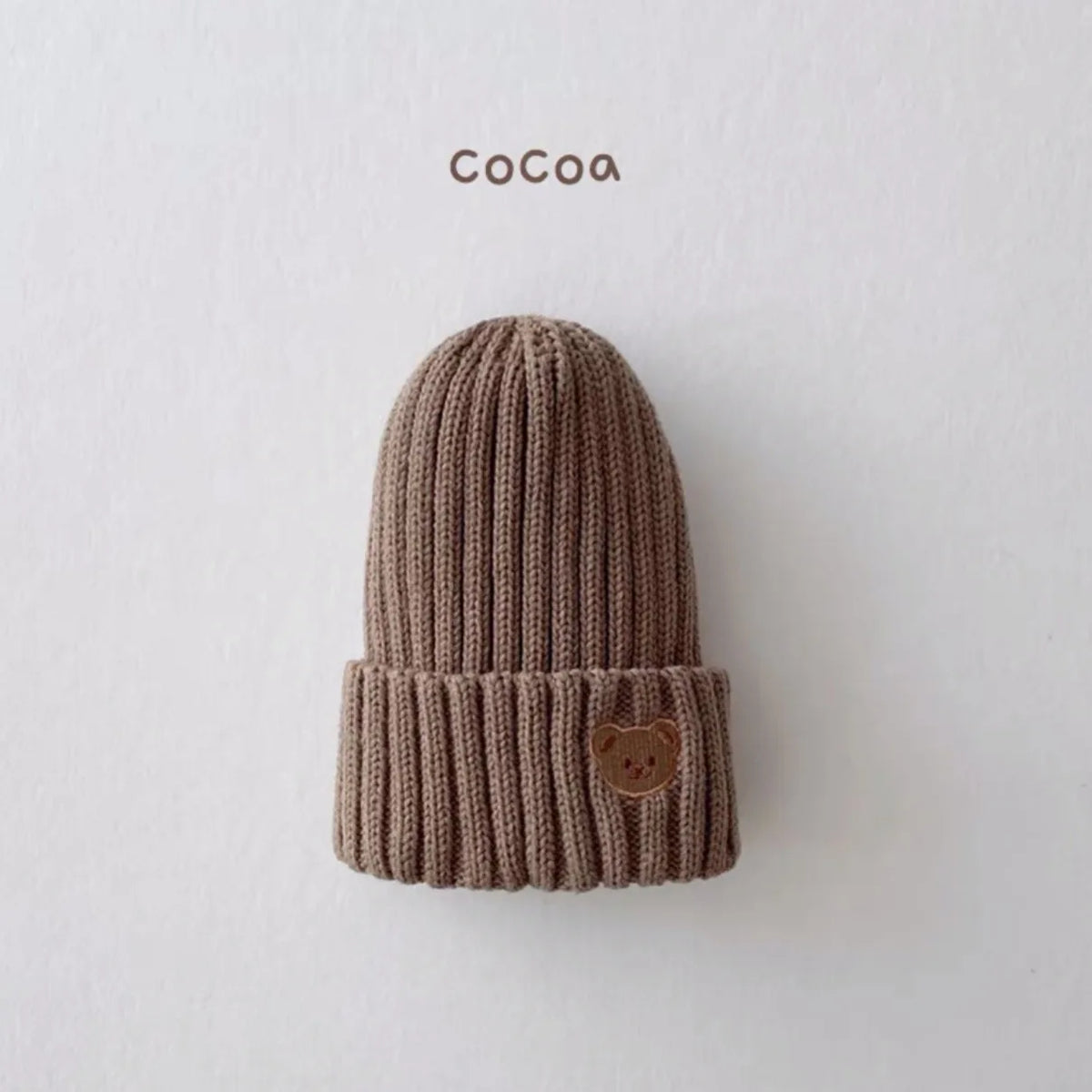 Embroidery Kids Girls Boys Beanies Caps Warm Soft Casual Autumn Winter Solid Color Baby Knitted Hats Cute Bear Hats for Children