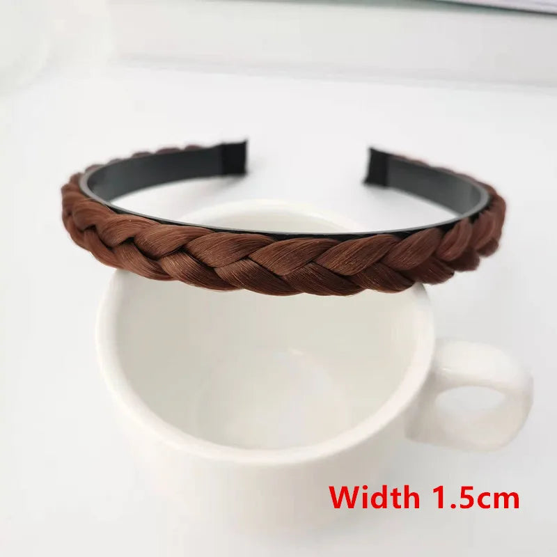 Women Synthetic Wig Twist Braided Hair Bands Fashion Braids Hair Accessories Women Bohemian Nature Headband Stretch for Party