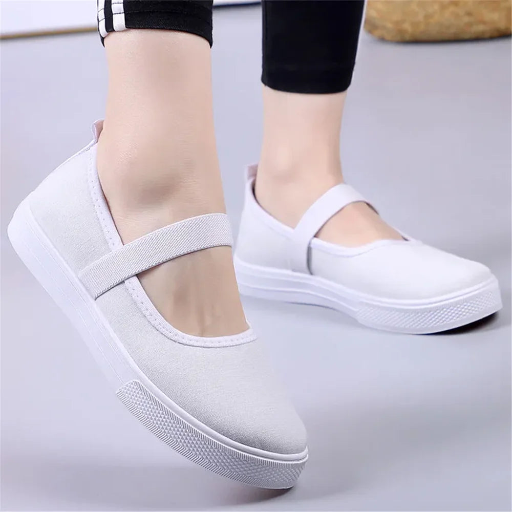 Zapatos De Mujer Women Cute Light Weight Demin Flat Platform Shoes Lady Fashion Sweet Slip on Shoes Teenager Casual Shoes E5286