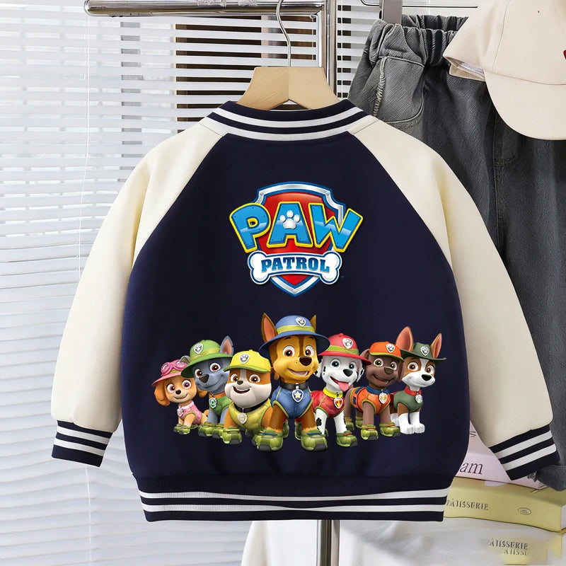 Paw Patrols Children Jackets Boys Girls Baseball Coats Kids Embroidered Letters Cardigan Autumn Fashion Outerwear Clothing Gift