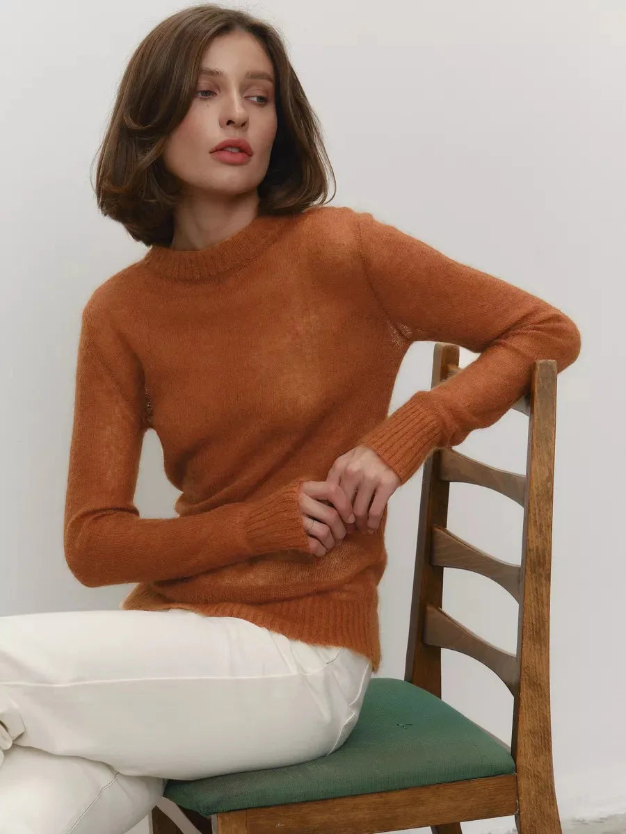 Wolfeel Summer New O-neck Elegant Slim Fit Sweater Women's Jumpers Casual Chic Thin Long Sleeved Fashion Lady Loose Pullovers