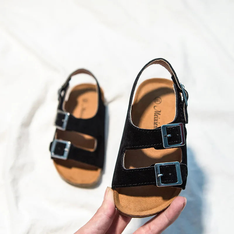 kid's Summer Boys And Girls Leather Sandals For Children Beach Shoes Kids Sports Soft Non-slip Casual Toddler Sandals 2-12 Years