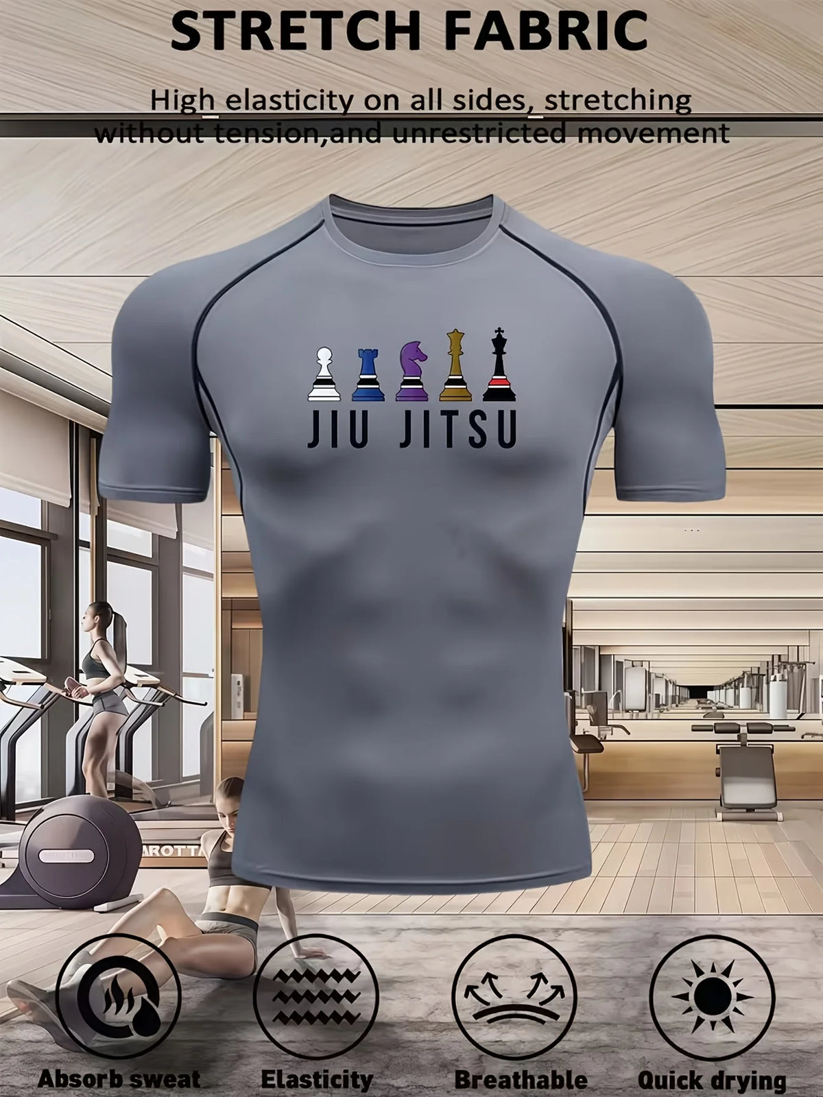Men's Quick-Dry Compression Fitness Apparel, Suitable for Training, Jiu-Jitsu, Yoga, and Outdoor Sports Slim-Fit Sportswear