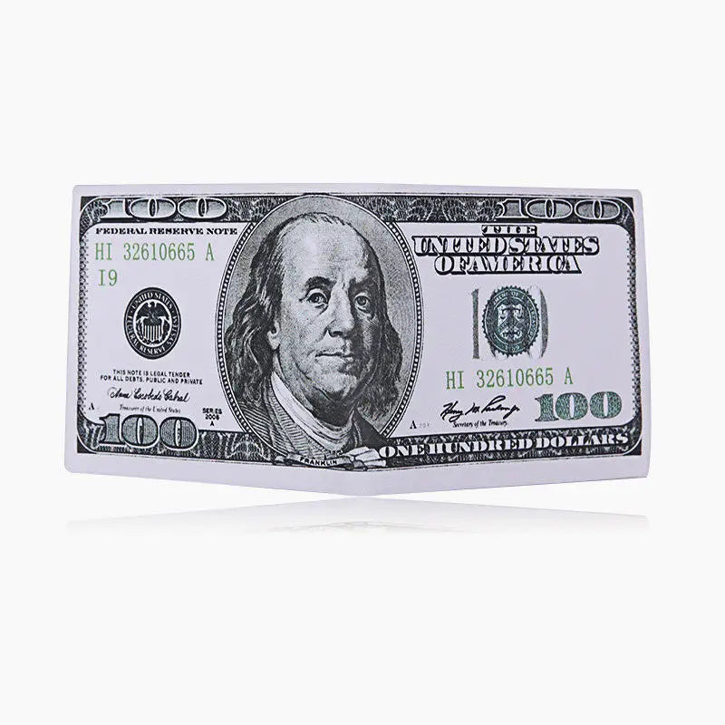 Men's Wallets With US Dollar Pattern Male PU Leather Wallet With Card Holder Coin Pocket Purse Fashion Large Capacity Purse Bag