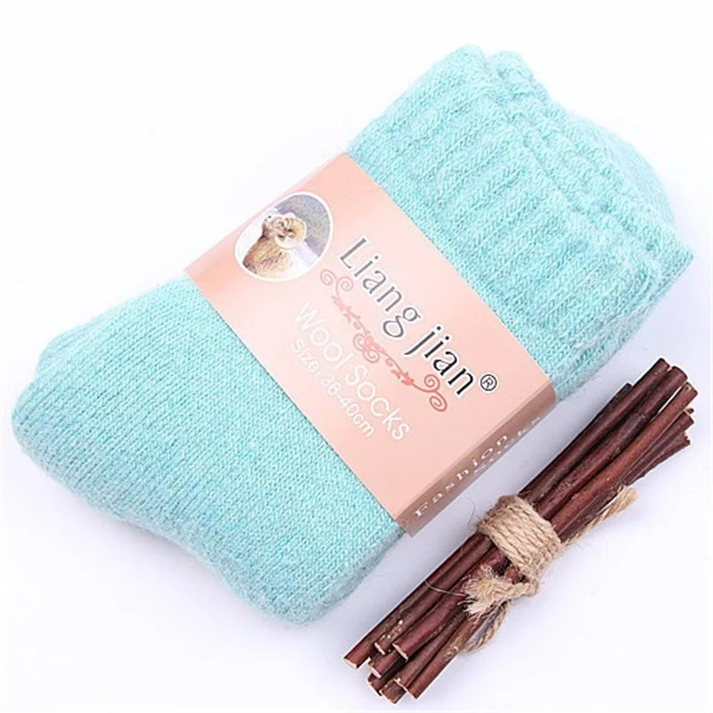 Super Warm Funny Happy Male Men Thicker Solid Socks Merino Wool Rabbit Socks Snow Winter Socks calceta hombre skarpety meskie