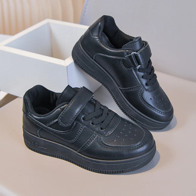 Tenis Sneakers Kids Spring/Autumn New Boys Girls Sports Shoes Casual Board Shoes Leather Soft Soled Children Small White Shoes