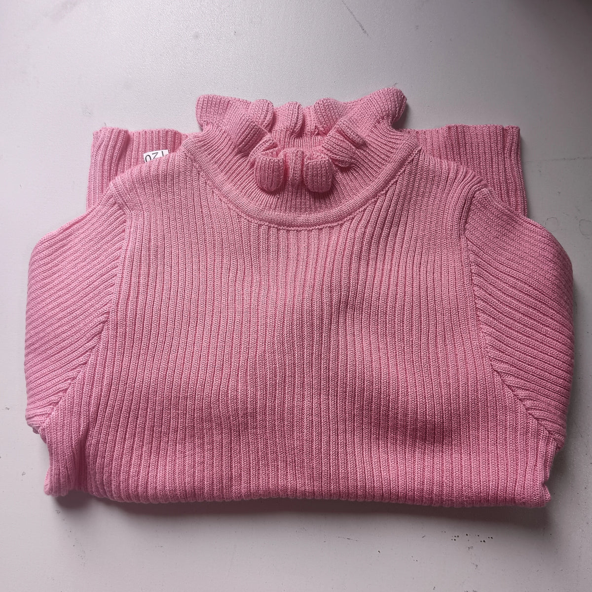 Kids Girls Ruffle Sweaters New Children Thin Knitted Tops Autumn Winter Cotton Pullovers Pink Turtleneck Tops Korean Style Warm