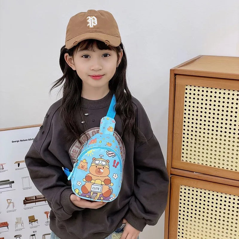 Capybara Crossbody Bag Children New Capibara Cute Shoulder Bags Kids Outdoor Sport Chest Pack Girls Boys Travel Coin Purse Gift