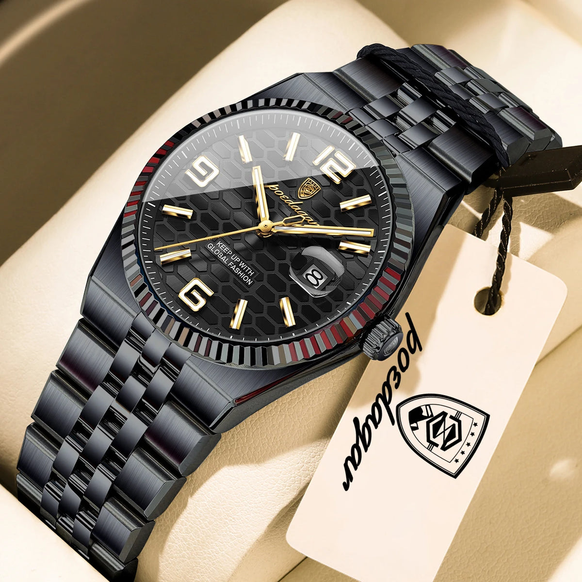 POEDAGAR Casual Women's Watches Luxury Stainless Steel Date Watch For Woman Luminous Waterproof Quartz Fashion Ladies Wristwatch
