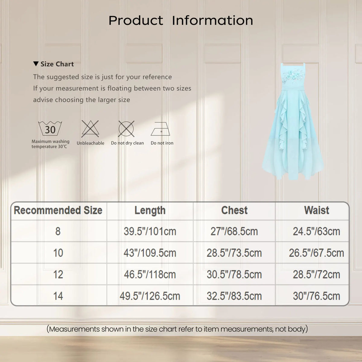 Kids Girls Elegant Chiffon Party Dress Gown Embroidery Applique Ruffled Flowy Sling Dress for Pageant Birthday Wedding Evening