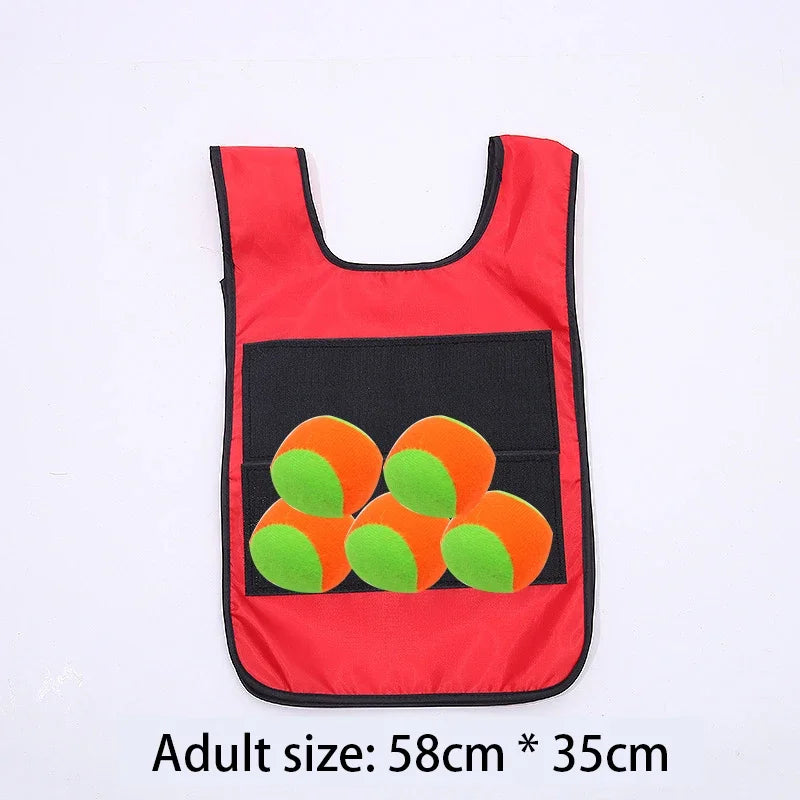 Kids Outdoor Sport Game Props Vest Sticky Jersey Vest Game Vest Waistcoat With Sticky Ball Toys For Children Sports Fun Toy