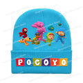 POCOYOS Children Knitted Hats Anime Character Print Knit Beanie Boys Girls Cartoon Winter Warm Caps Cute Thermal Hat Kids Gifts
