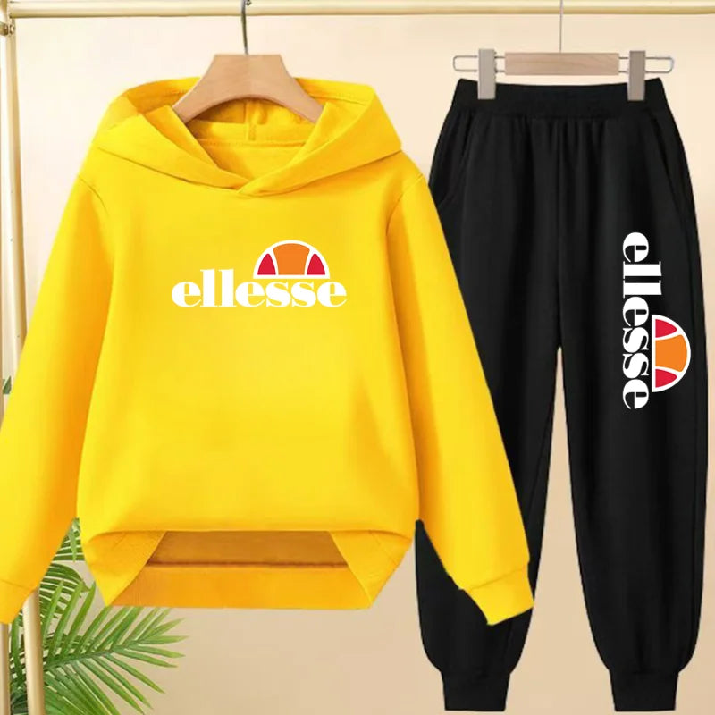 Kids Classic Fashion Top Letters Clothes Hoodie Girls Boy3-12Yrs Casual Sweatshirts+Pants Two-Piece Set Charming Coat Sports Set