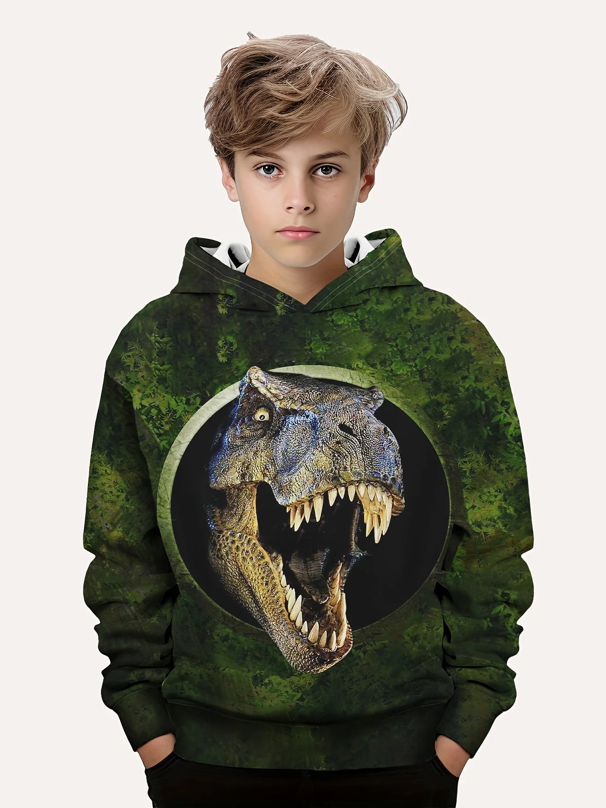 Children's Clothing Hoodies Kids Clothes Boy Children Top Long Sleeve Cartoon Dinosaurs Print Spring And Autumn Outdoor Clothes