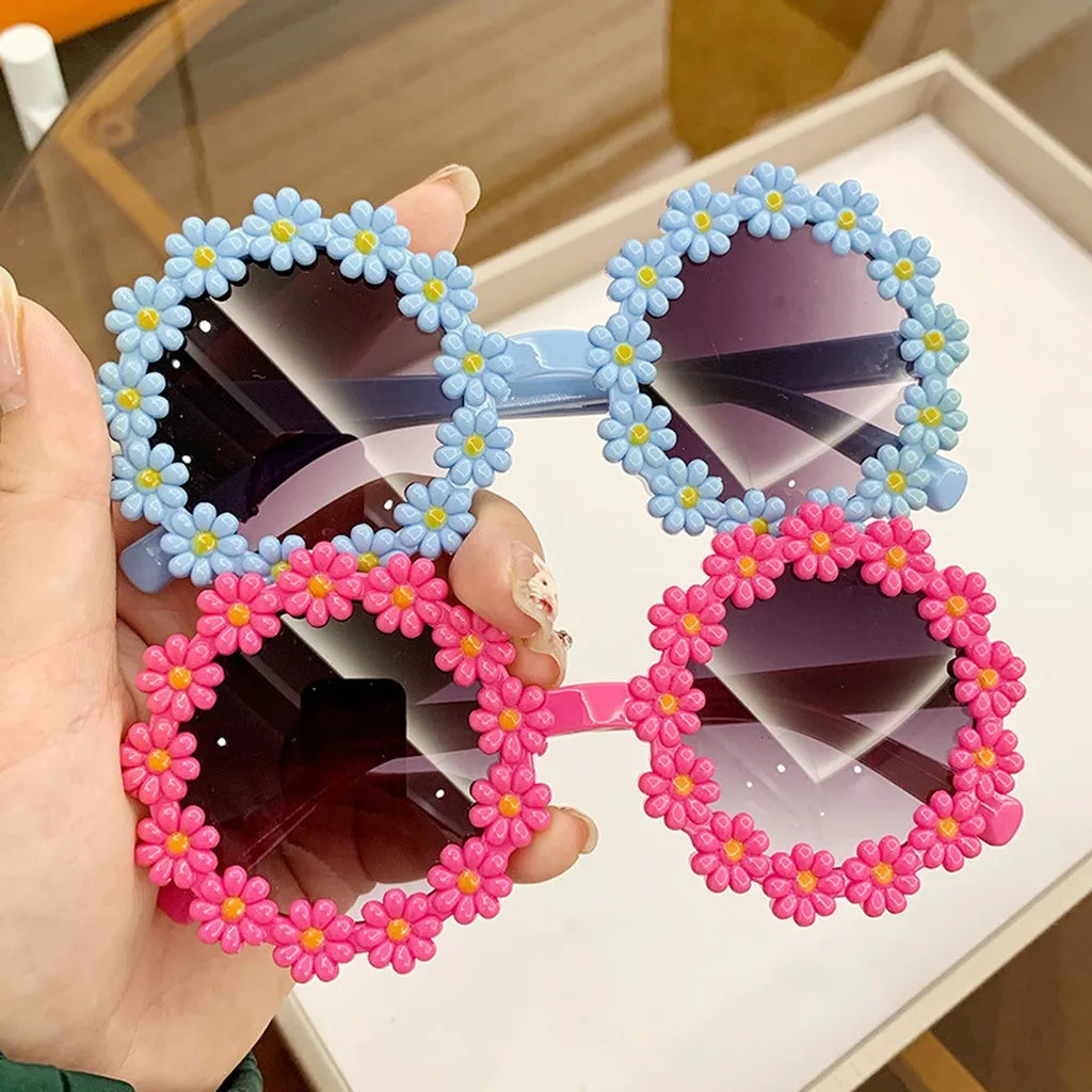 Kids Flower Sunglasses Comfortable Girls Sun Glasses Cute Daisy Sunglasses Playful Rose Red Kids Sunglasses For Photo Styling