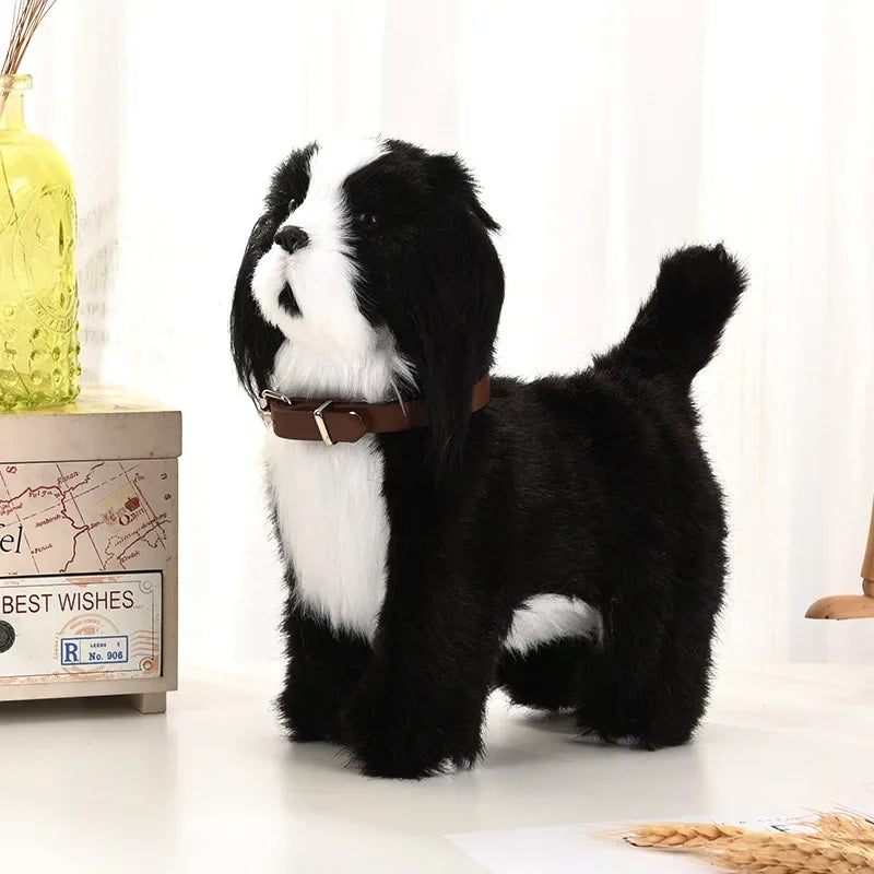 Robot Dog Toys Interactive Puppy Electronic Plush Animal Sound Control Walk Bark Electric Teddy Touch Control Music Pet Kid Gift