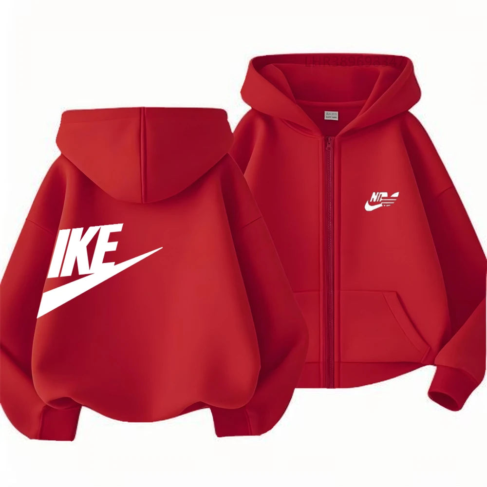 Children Coat Zipper Style Hoodies Girls Boys Age 3-12 Kids Fashion Black Pink  Long Sleeves Autumn Clothing Fun Brand Print
