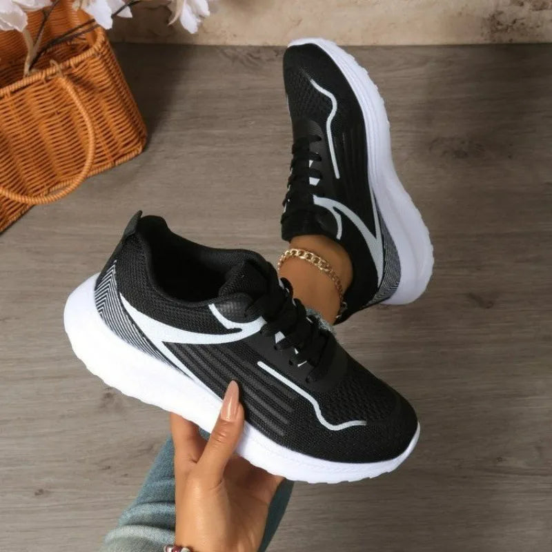Women's Comfortable Casual Lace Up Sports Shoes Breathable Lightweight Daily Walking Sneakers for Outdoor Travel