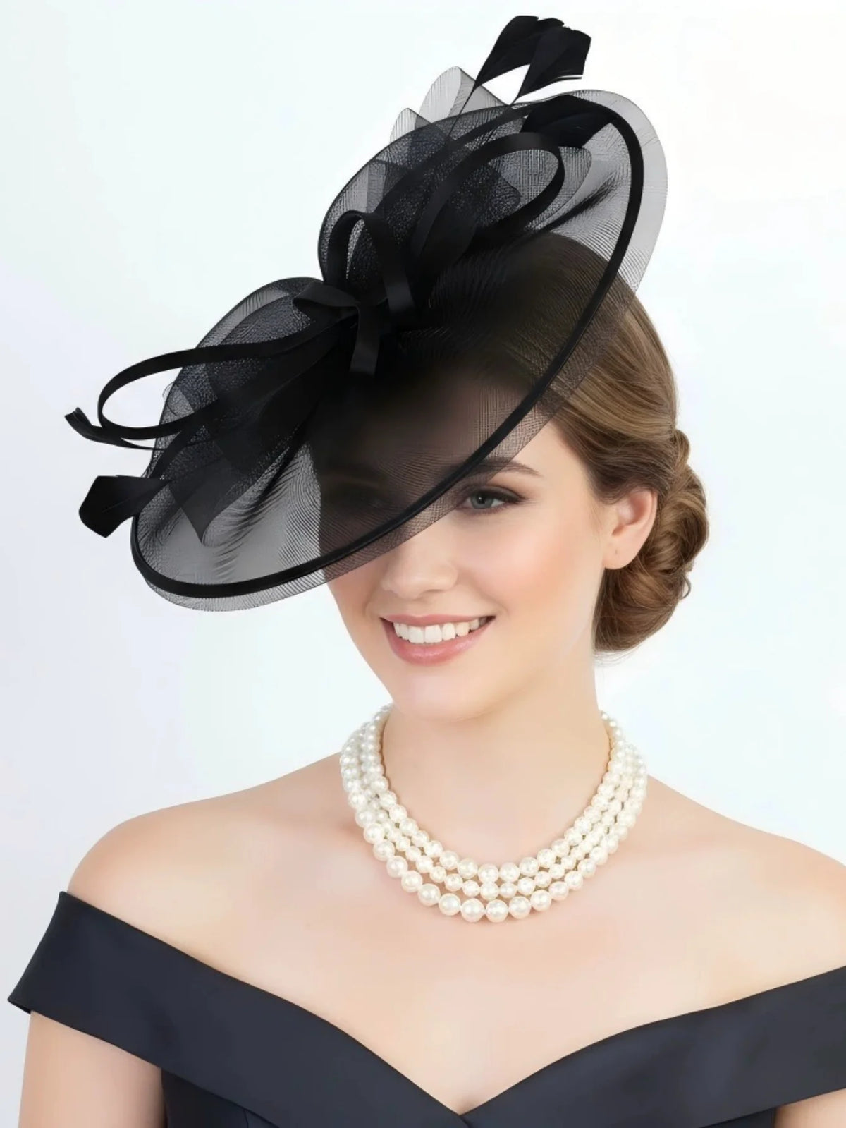Fascinators Hats For Women Tea Party Hats 1950s Kentucky Derby Hats Feather Hair Clip For Bride Wedding Party Mesh Headband