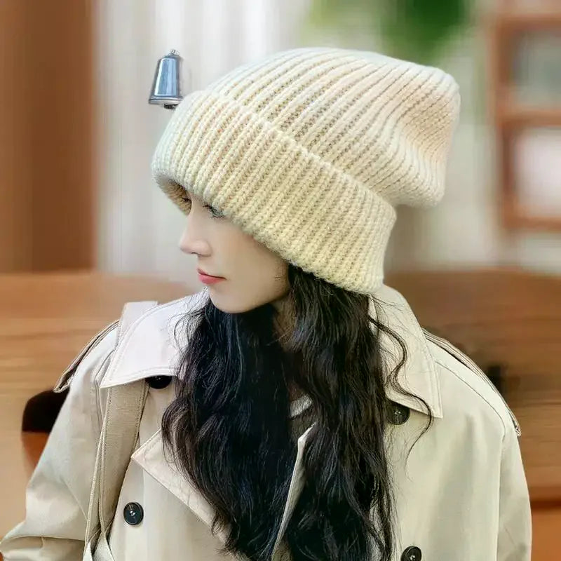 Fashion Winter Warm Hats For Women Casual Stacking Knitted Bonnet Caps Men Hats Solid Color Hip Hop Unisex Female Beanies