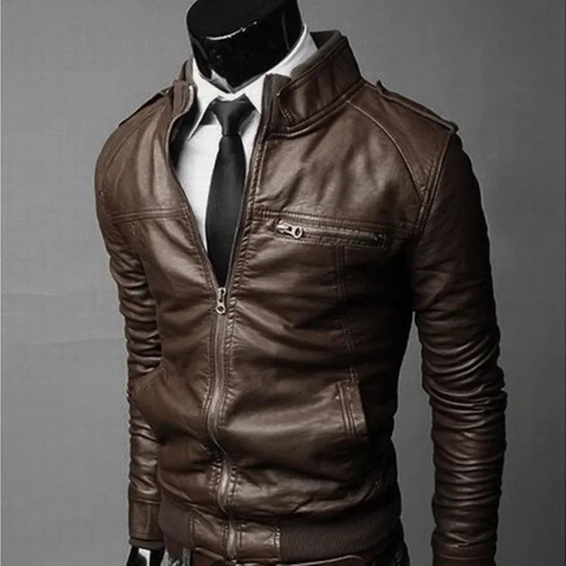 MRMT 2026 Brand New Men's  Motorcycle Leather Jacket Slim Men Leather Jacket Outer Wear Clothing For Male Garment Man Jackets