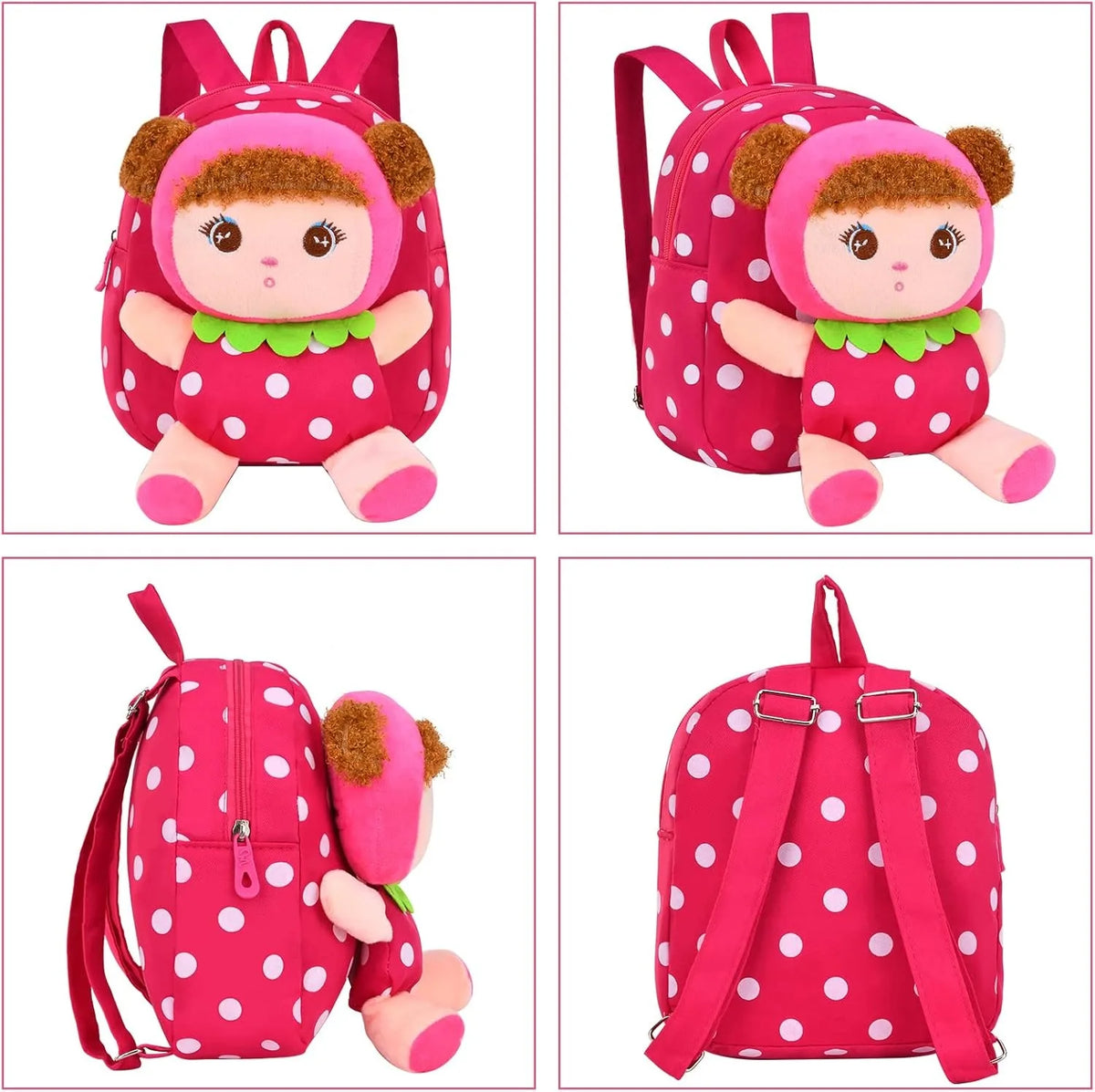Kids Backpack, Toddler Girls Backpacks,  Adorable Soft Plush Girl Toys, with Multiple Pockets and Adjustable Straps Shoulder Bag
