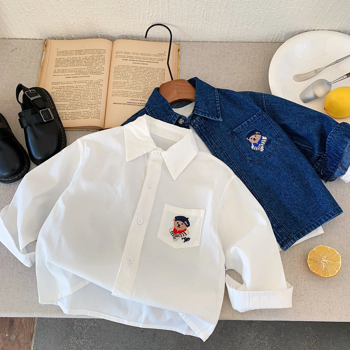 Children's Cowboy Jacket New Spring and Autumn Styles for Boys and Girls Korean Fashion Baby Long Sleeve Shirt Casual Kidswear
