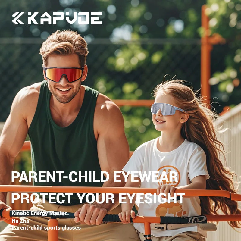 KAPVOE Children's Sunglasses Boy Fashion Trend Outdoor Cycling Sun Glasses Girls UV Protection Colorful Lens Sports Eyewear Kids