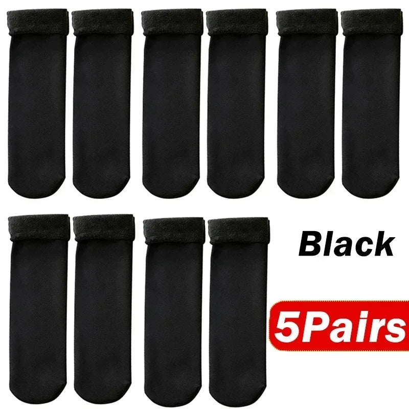 1/2/4/5Pair New Women Winter Thicken Warm Short Socks Thermal Cashmere Wool Socks Nylon Snow Velvet Boots Home Floor Calcetines