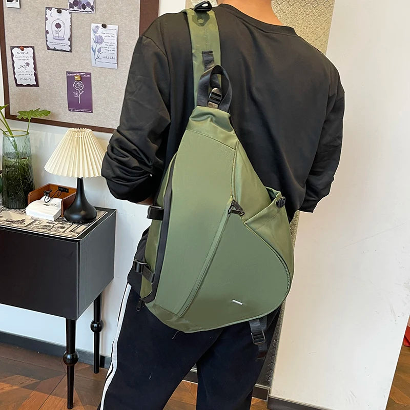 Sling Bags for Men Large Capacity Man Chest Bag Casual Travel Unisex Crossbody Bag Nylon Storage Shoulder Bag Student Backpacks