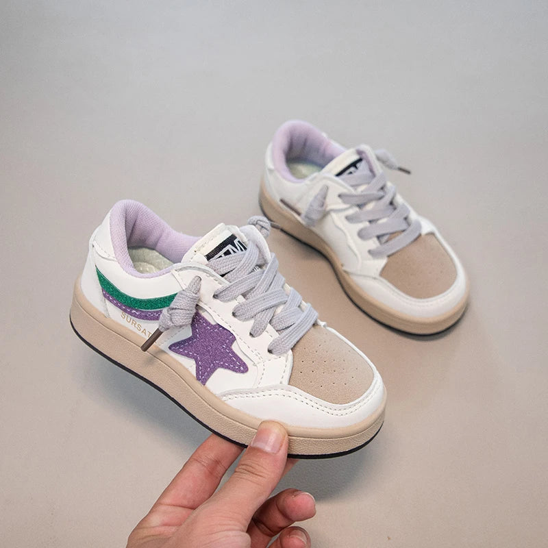 Korean-style Fashionable Vintage Kids Sneakers Boys Dirty Shoes Leisure Sports Shoes Magic Tape Convenient Rubber Outsole